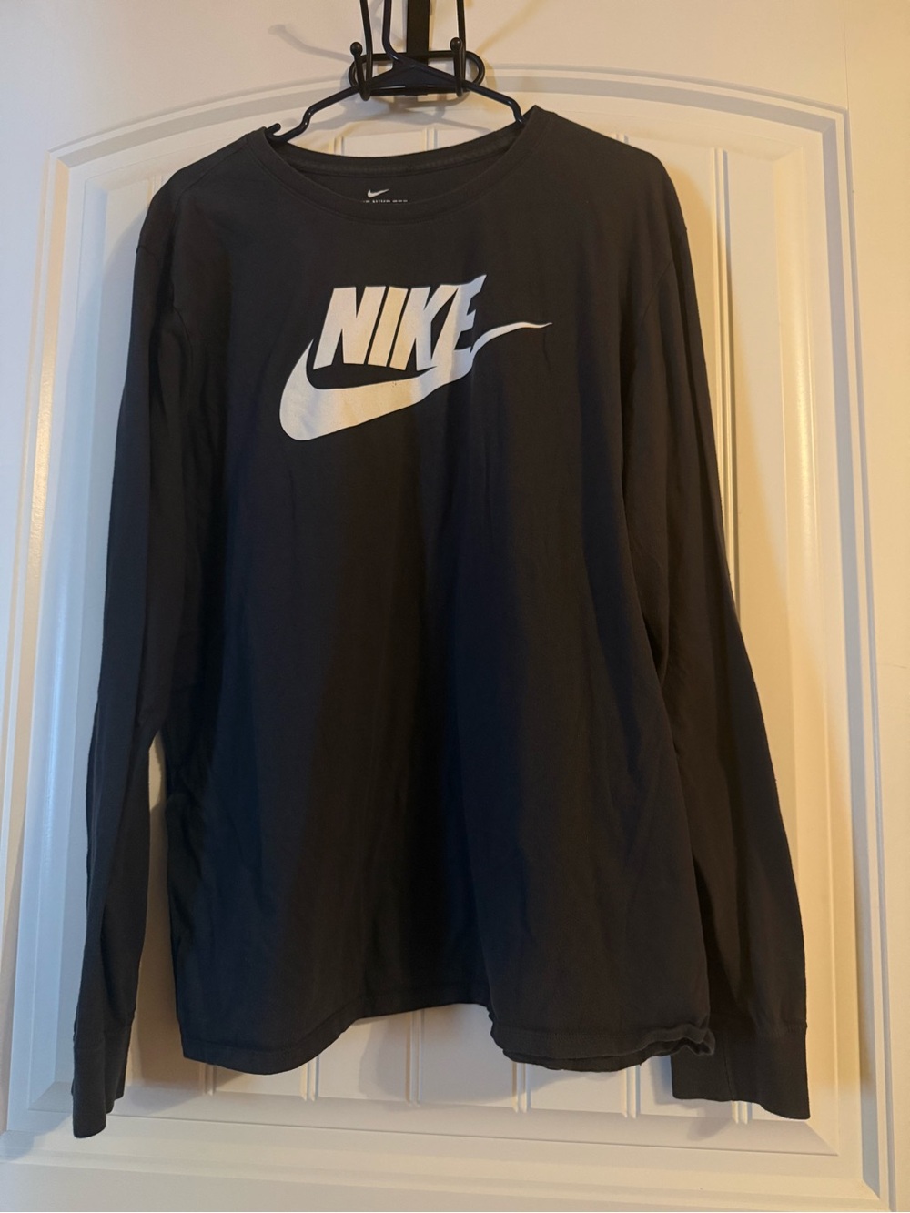 Nike dark grey Long Sleeve Tee with White Swoosh Logo